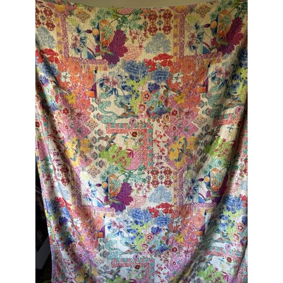 Johnny Was Paon Travel Blanket 55x70 Floral Reversible Boho Soft - Picture 8 of 13
